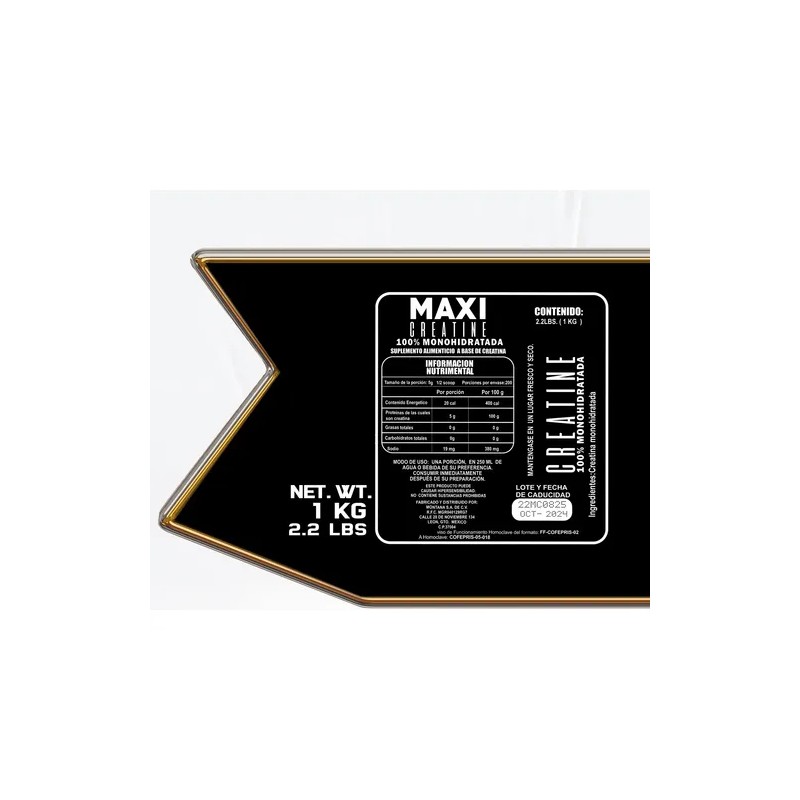 Maxi Creatina Monohidratada 1 Kg 200 Serv Varios Sabores