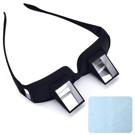 Mirmogo Lazy Glasses Bed Prism Glasses, Horizontal High Definition Reading Glasses for Laying Down Reading and Watching TV (Black)