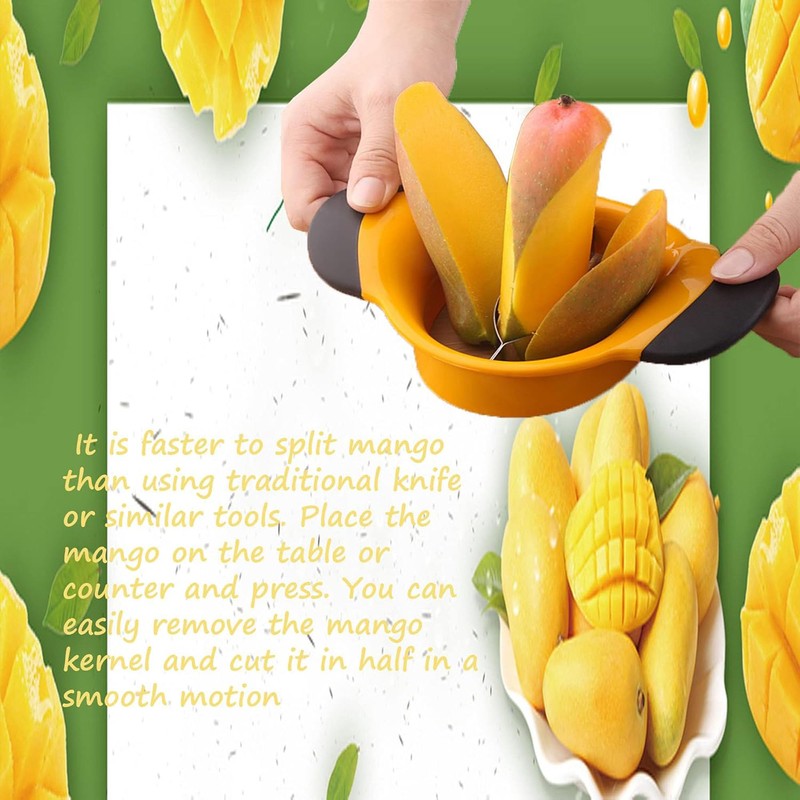 Pwireless Mango Slicer Peeler Cutter Splitter Pitter Divider with Stainless
