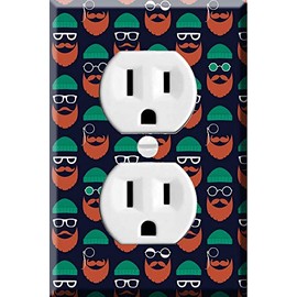 Single Duplex Outlet Cover Wall Plate - Funny faces of St. Patrick's Day