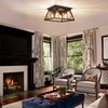 FadimiKoo 4-Light Black Flush Mount Ceiling Light for Kitchen Hallway,