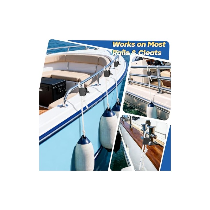 Stainless Steel Boat Fender Clips - Quick Release for Easy