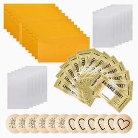 SZSMW 12 voucher scratch cards, golden ticket, voucher yourself, for use at family parties, classrooms, restaurants, birthday parties or other holiday events