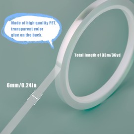 LUTER 2pcs 1/4inch x 36yards Clear Floral Tapes, Heat Resistant Waterproof Flower Arrangement Tape for Bouquets Various Flower Crafts