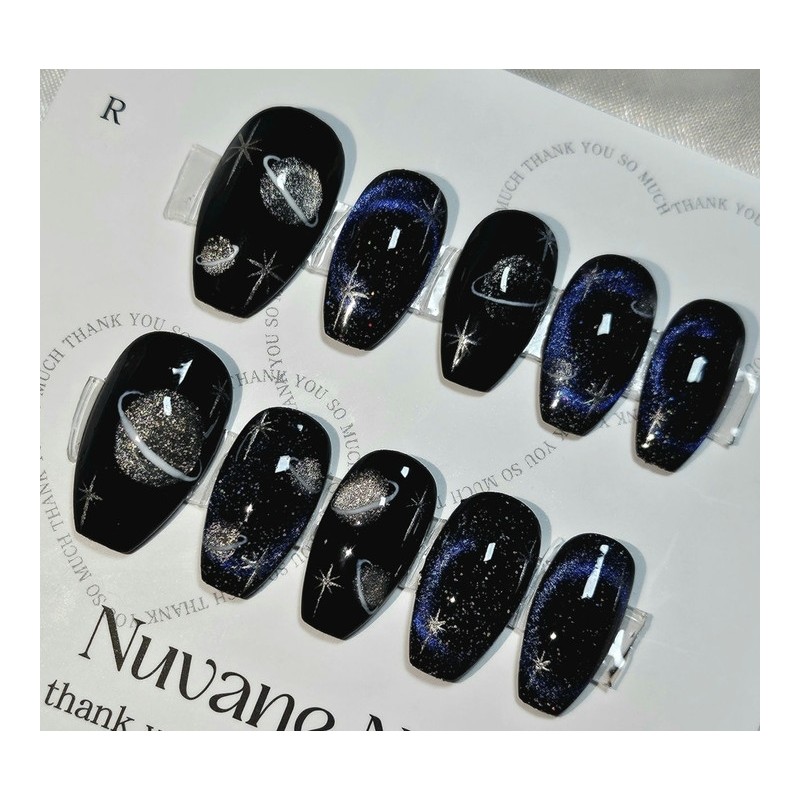 Winter Universe [Handmade Nail Tips] - Long Oval / 겨울