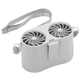 Devalier bzl-51-gy Handy Fan, Portable Fan, Neck Fan, Compact Strap, Tabletop, Handheld, USB Powered, 3 Levels Adjustable, Heatstroke Prevention (Double Gray)