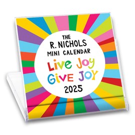 R. Nichols Mini Live Joy Give Joy Desk Calendar 2025 - Standing Monthly Desktop Calendars For Home & Office, 4-Inch x 4-Inch