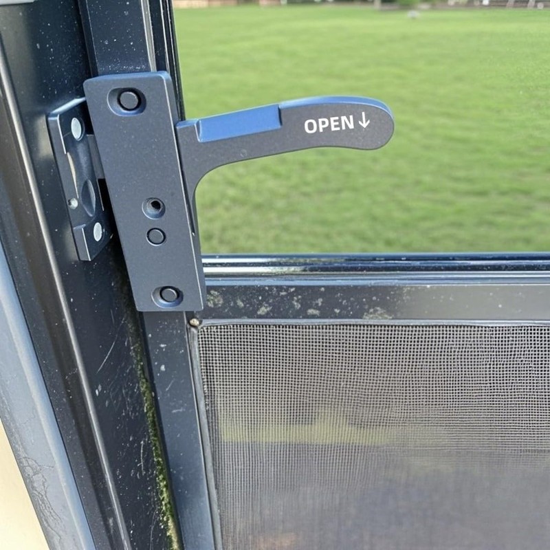 RV Camper Screen Door Latch Handle Kit for Passenger Side