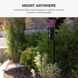 Holicfun Stake Mount with Birdhouse Silicone Cover for R-ing Outdoor Cam Plus Battery, Black