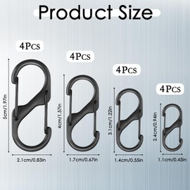 16 Pieces Zipper Locks for Backpacks, Anti-Theft Zipper Lock, Removable Zipper Lock Clips, Double Sided Small Zipper Clips for Travel, Camping (4 Sizes)