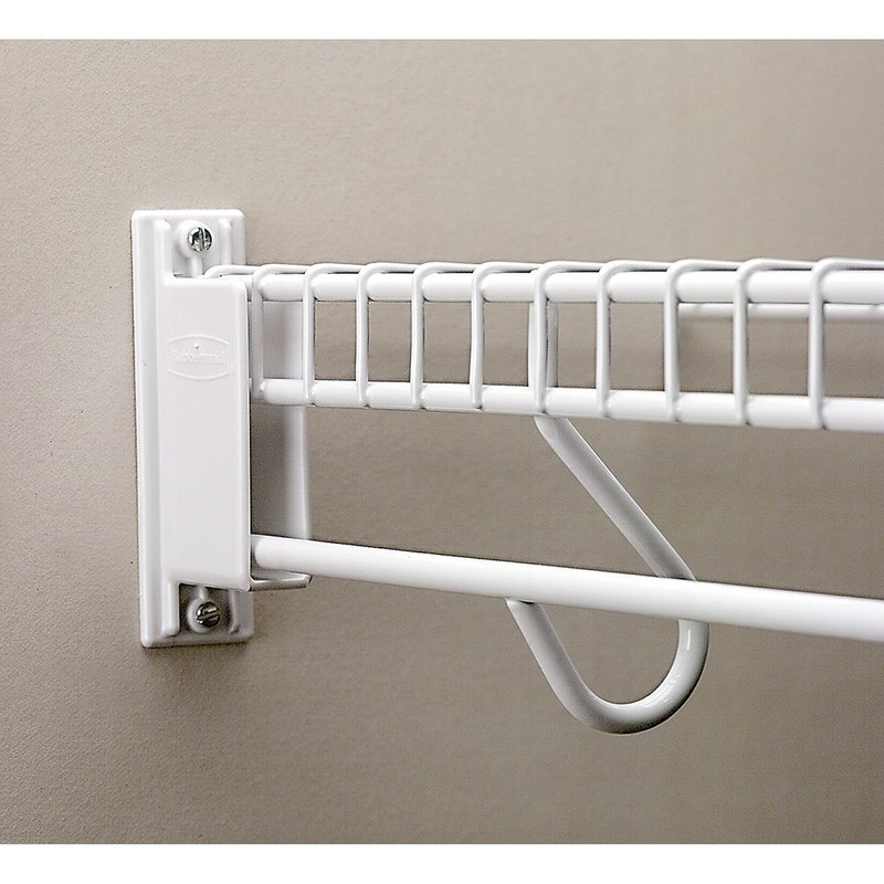 Rubbermaid Direct Mount Non-Adjustable Free Slide Wall Bracket, White (FG3D68LWWHT)