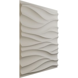 Ekena Millwork 19 5/8"W x 19 5/8"H Ripple EnduraWall Decorative 3D Wall Panel, Satin Blossom White (Covers 2.67 Sq. Ft.