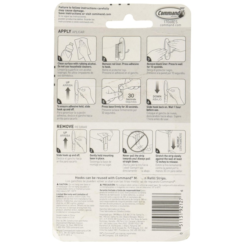 Command Strips 17068 Medium Command Wire Hooks 2 Count