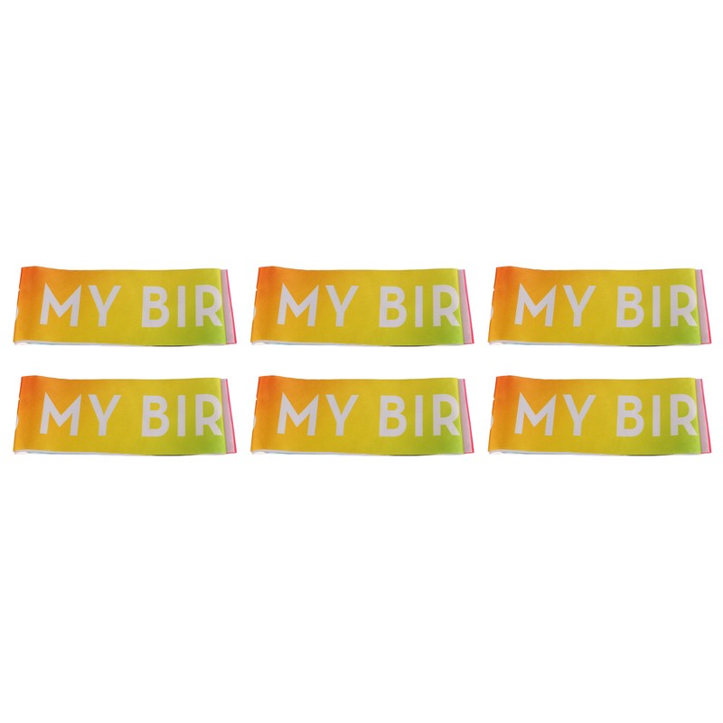 6 Pcs Birthday Sash Reusable Soft Comfortable Colorful Satin Birthday
