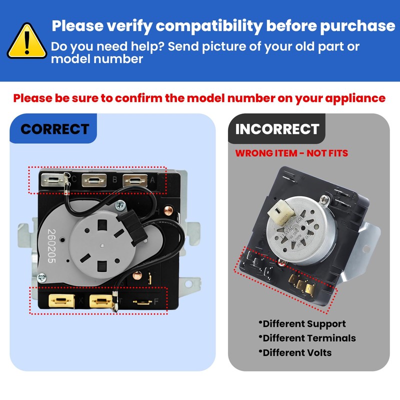 WE04X24550 Dryer Timer Compatible with GE Timer GTD42EASJ2WW GTD48EASW0WB