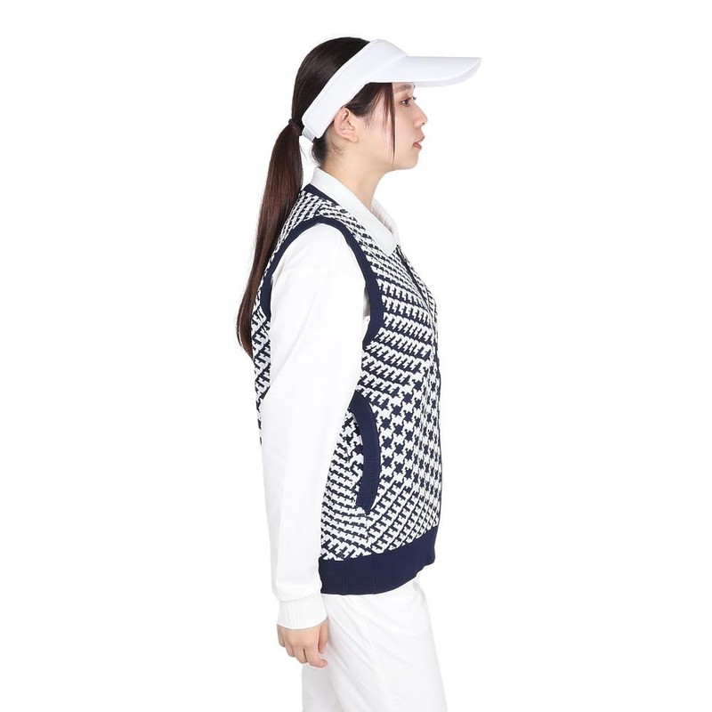 Cox Sportif LG4FVE50L Women's Sweater Vest, Plover Pattern, Lightweight, Patch,