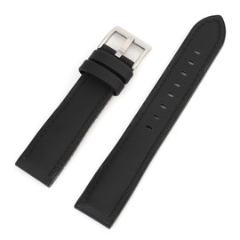 Onthelevel Sailcloth Rubber Watch Strap 18mm 20mm 22mm Water Resistant Oxford Fabric With Silicone Hybrid Watchband Replacement For Men's Wristband (Black, 18mm)
