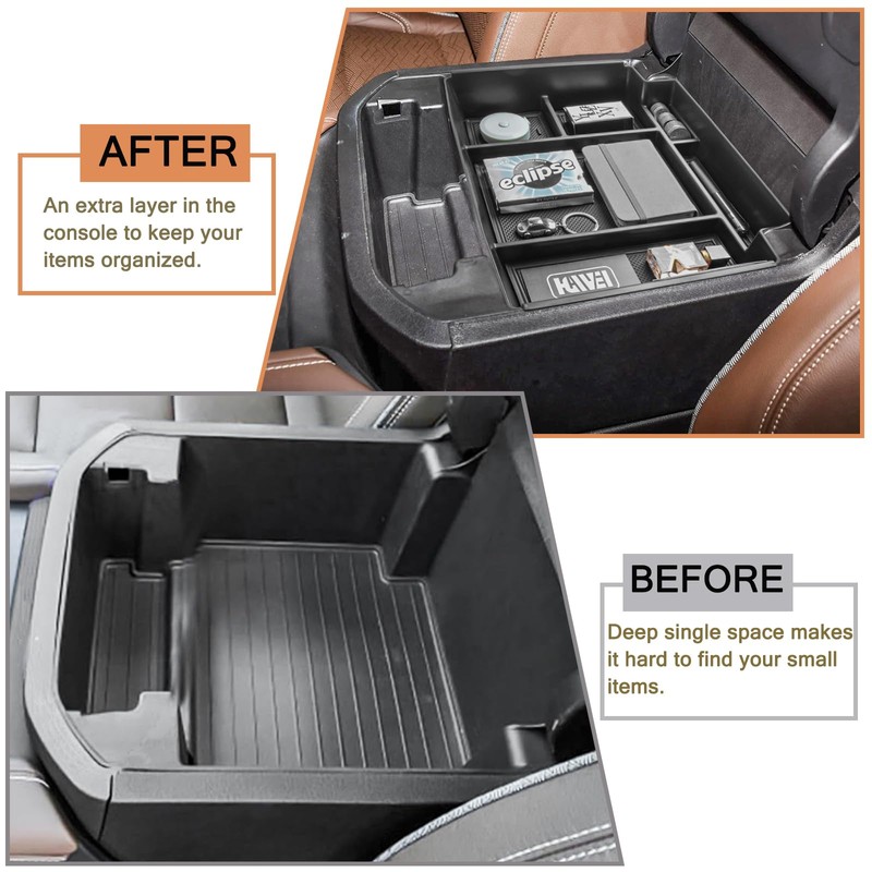 HGWEI Power Sliding Center Console Organizer Compatible with 2021-2026 GMC