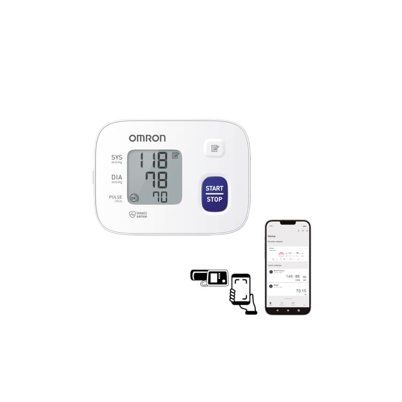 OMRON Baumanómetro automático de muñeca RS1 (HEM-6160-E) compatible con app