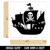 Haunted Ghost Pirate Ship with Jolly Roger Self-Inking Rubber Stamp
