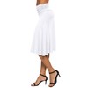 EXCHIC Women's Elastic Waist Plain A-Line Yoga Skirt - White,
