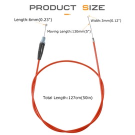 SCUARI 50Inch Throttle Cable,Car Accessories Durable Mini Bike Throttle Cable Replacement,Suitable for CT200U Mini Baja MB165 196cc 5.5hp MB200 200cc 6.5hp Pit Bike Heat Warrior MOTOVOX MBX10 (Red)