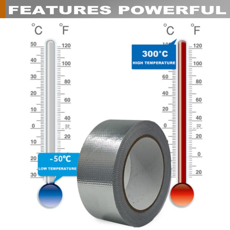 2 Rolls High-Temp Heat Shield Tape Reflective Adhesive Backed Roll