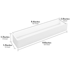 Linkidea Toothbrush Holder with Diatomite Drying Stone, Acrylic Bathroom Drawer Organizer with Draining Hole for Tooth Brush, Compatible with Colgate Extra Clean, Oral-B CrossAction (White)