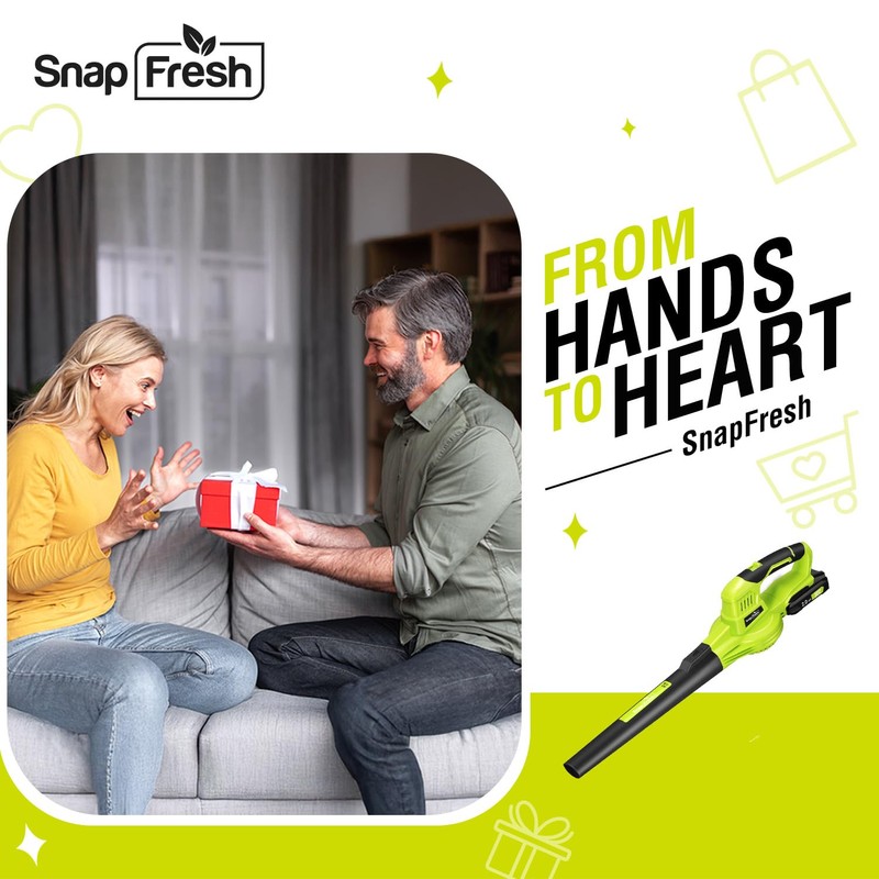 SnapFresh Cordless Leaf Blower - 20V Electric Leaf Blower 130