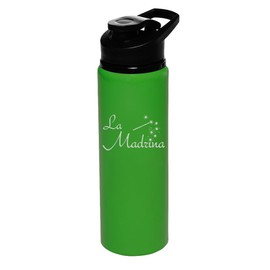 25 oz Water Bottle Sports Travel Mug Gift La Madrina Christening Baptism Godmother (Forest Green)
