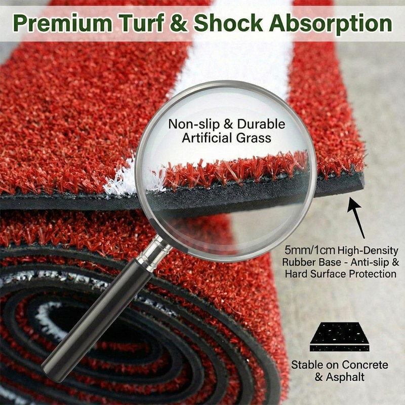Qryovsa Softball Pitching Mat with Pitching Rubber & Stride Line,