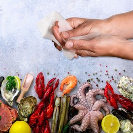 Fackelmann 236523 Finger Rinser Lemon Scented Paper Grey 17 x 8.5 x 3.5 cm Pack of 30