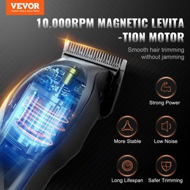 VEVOR Professional Hair Clipper Men's Barber Clipper 10000RPM & DLC Fade Blade