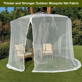 Mosquito Net for Umbrella 9.2 FT | Large Sizes & Fabric Designed for Outdoors | Insect House Screen Netting for Patio, Porch & Garden Terrace | Outside Canopy Bug & Fly Protection Enclosure