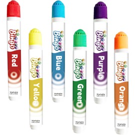 6-Pack Glitter Dot Markers, Washable Bingo Daubers in Assorted Colors – Perfect for Bingo Lovers & Creative Projects