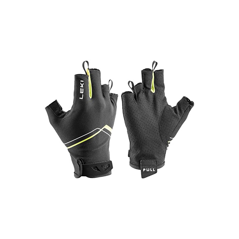 LEKI Multi Breeze Short Gloves, Black-Yellow-White, EU 8
