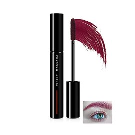 Burgundy Mascara Waterproof for Eyelashes,Longlasting Curling Dark Red Liquid Mascara Volume and Length,Cosplay Party Stage Colored rimel de pestañas, Mother's Day Eye Makeup Gift for Women Girl