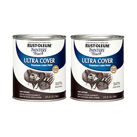 Rust-Oleum 242018-2PK Painter's Touch Latex Paint, Quart, Satin Espresso, 1 Quarts (Pack of 2)