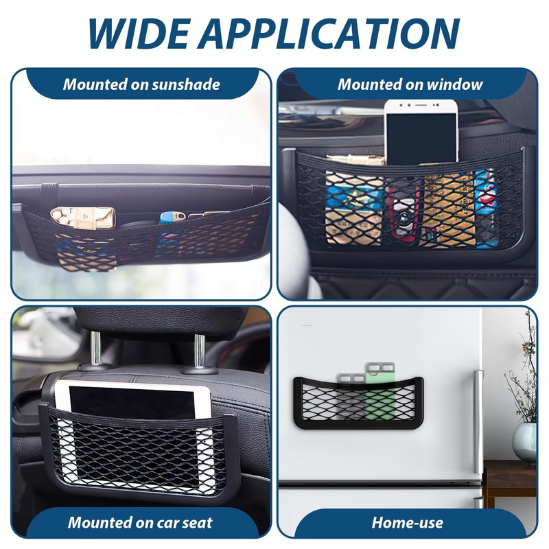 2 Pcs Storage Nets Bag for Campervans Elastic Mesh Car