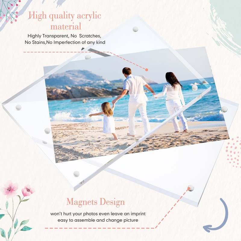 Handepo 30 Pack 4 x 6 Inch Clear Acrylic Picture
