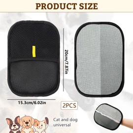 ISparbox Pet Hair Remover Glove, Pack of 2 Fur Magnet Gloves, Double-Sided Grooming Glove for Cats, Dogs, Antistatic Gloves for Pets for Washing Hair Removal Grooming (B)