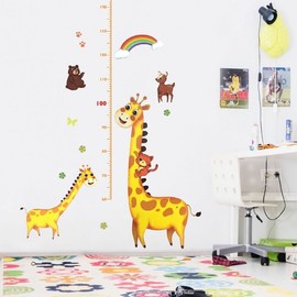Growth Record Height Chart Wall Decal Animal Friends 3ea