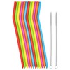 Reusable Silicone Drinking Straws, 12 Pcs Long Flexible Straws with