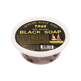 TAHA African Black Soap Tub, Organic & 100% Natural, Soothing & Moisturizing, Healthy Cleansing – Great for Blemishes, Acne, Dry Scalp, and More, Natural Scent, 8 Oz (B. Frankincense & Myrrh, Pack of 1)