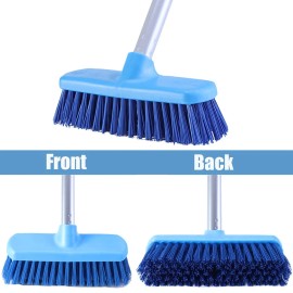 YONILL Deck Brush with Long Handle - Floor Scrub Brushes for Cleaning Shower Stiff