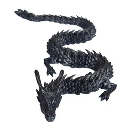 3D Printed Dragon,Chinese Dragon,12inch Flexible Articulated Dragon,Dragon Fidget Toys for Flexible Joints Luck Dragon for Home Office Desk Decoration,ADHD Toys, Surprise Fantasy Gifts(Black)
