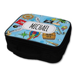 Nylon Insulated Lunch Box Custom Pirate 6 Pattern Blue Brown adults Food Bag