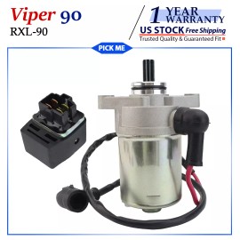 Motorsupermarkets Starter Motor for E-TON RXL-90 Viper 90 All 90cc 2-Stroke with Relay