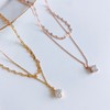 18k rose gold two-line necklace shining cutting chain silver necklace
