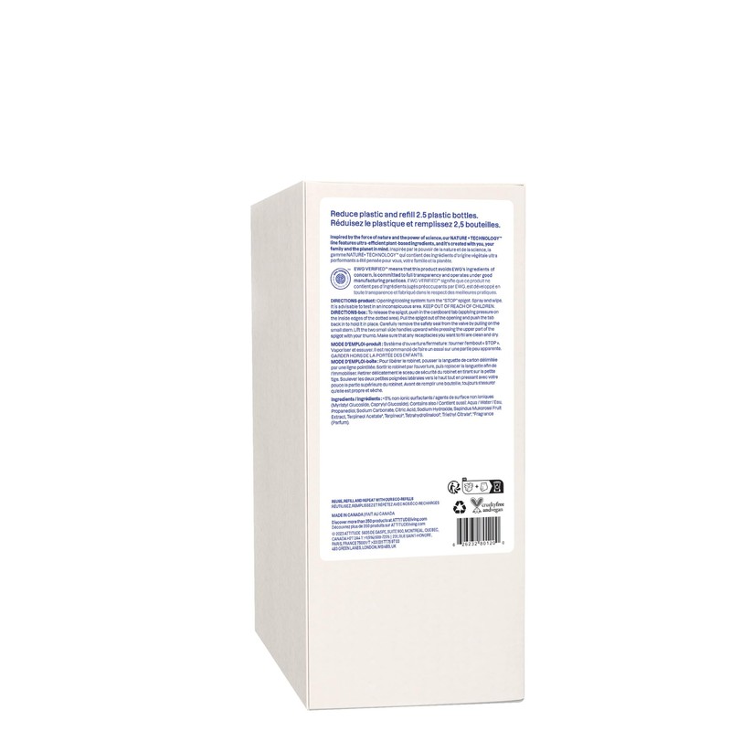 ATTITUDE All-Purpose Cleaner Refill, EWG Verified, Plant-Based & Vegan, Multi-Surface